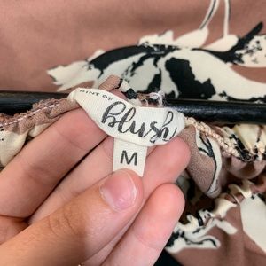Blush Tops - Blush Floral Long Sleeve Blouse Top Blush Tops - Blush Floral Long Sleeve Blouse Top
